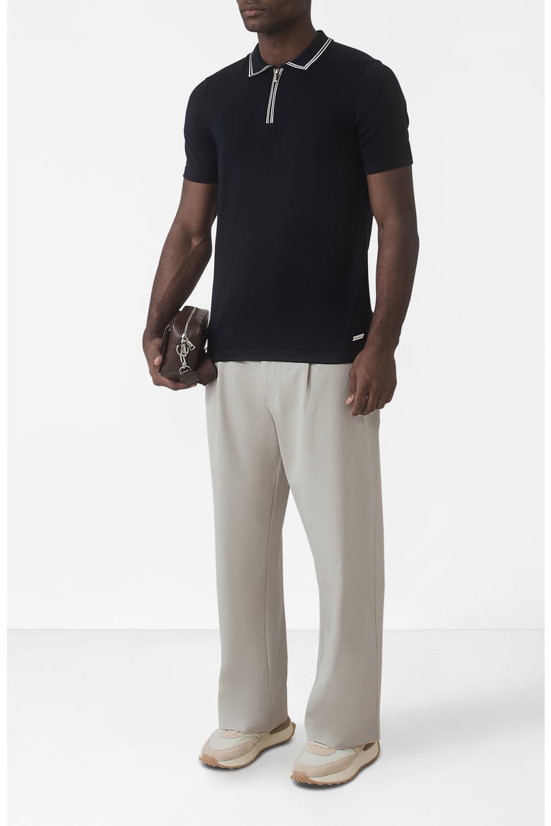 Newbury Slim Zip Knit Polo, Alternate, color, Navy