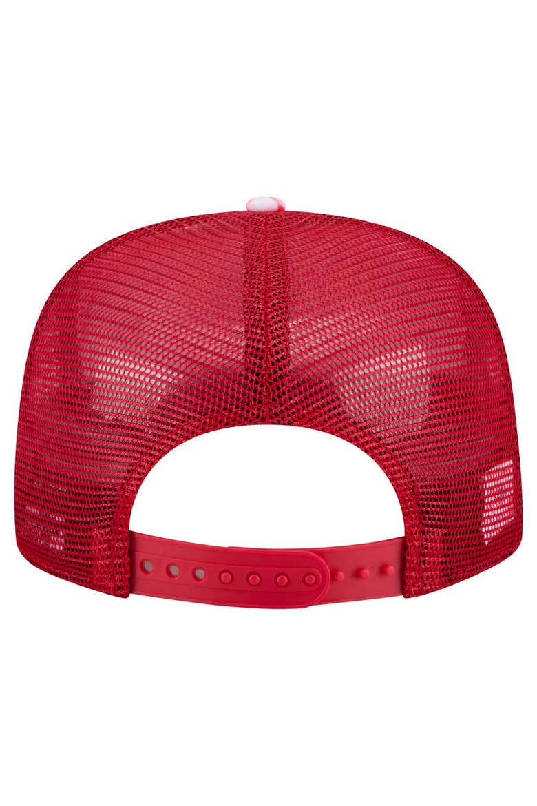 Men's New Era Red Philadelphia Phillies Adventure Pattern Golfer Trucker Snapback Hat, Alternate, color, Red