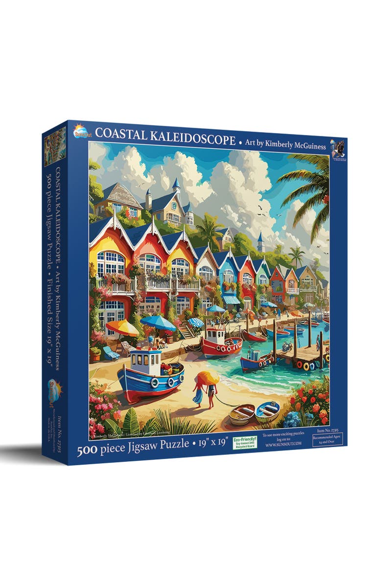 Sunsout Coastal Kaleidoscope 500 piece Jigsaw Puzzle for Adults, Main, color, Multicolor