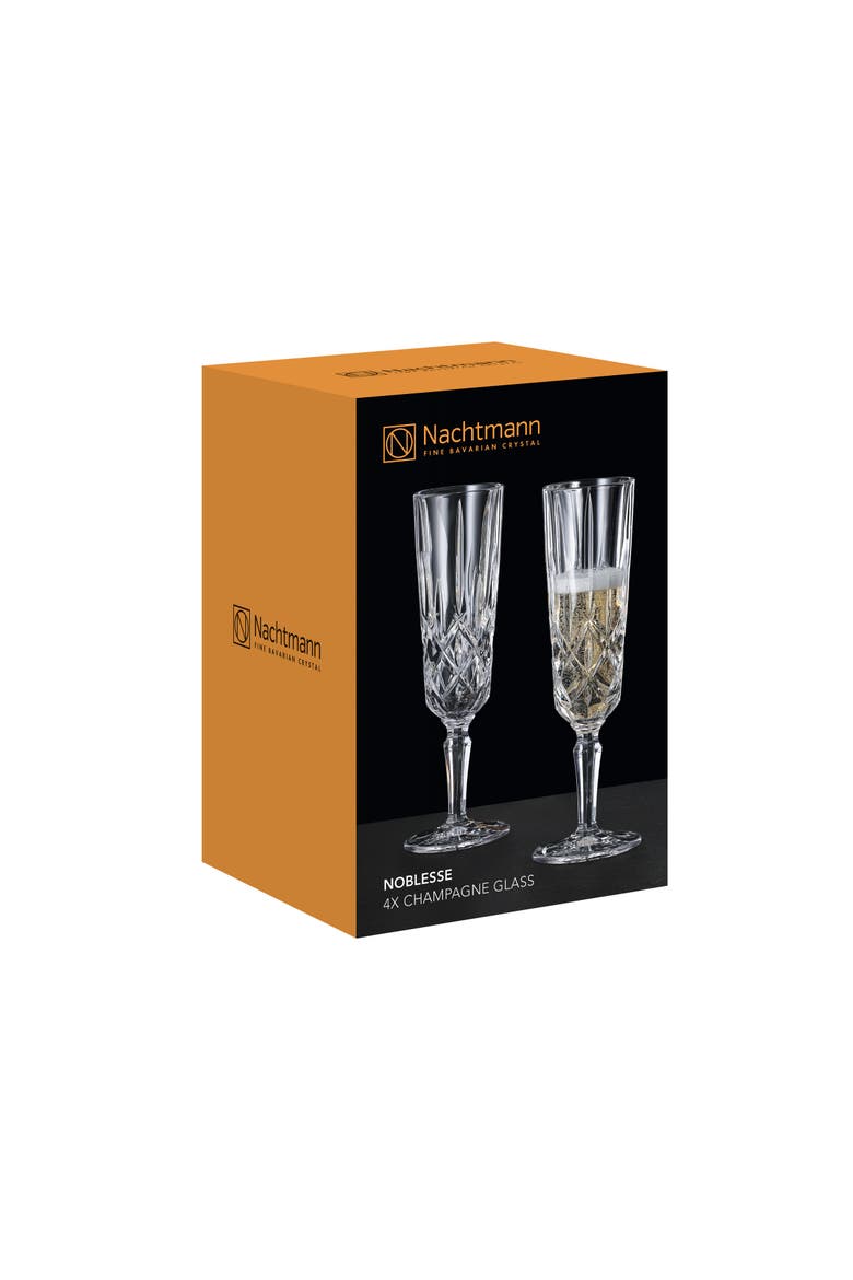 Noblesse Champagne Glasses, Set of 4, Alternate, color, Clear