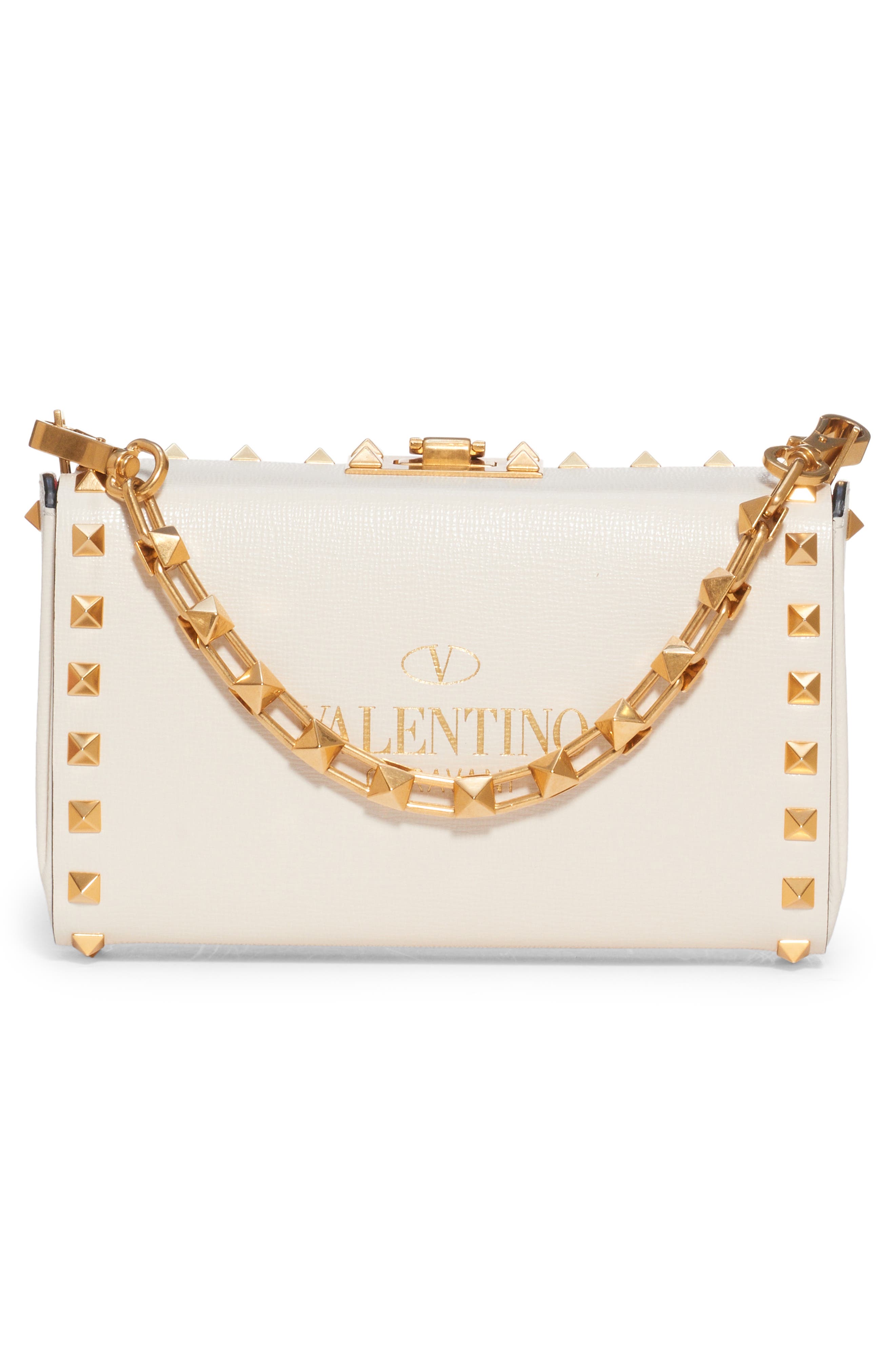 Valentino Garavani Alcove Rockstud Leather Convertible Clutch, Alternate, color, 