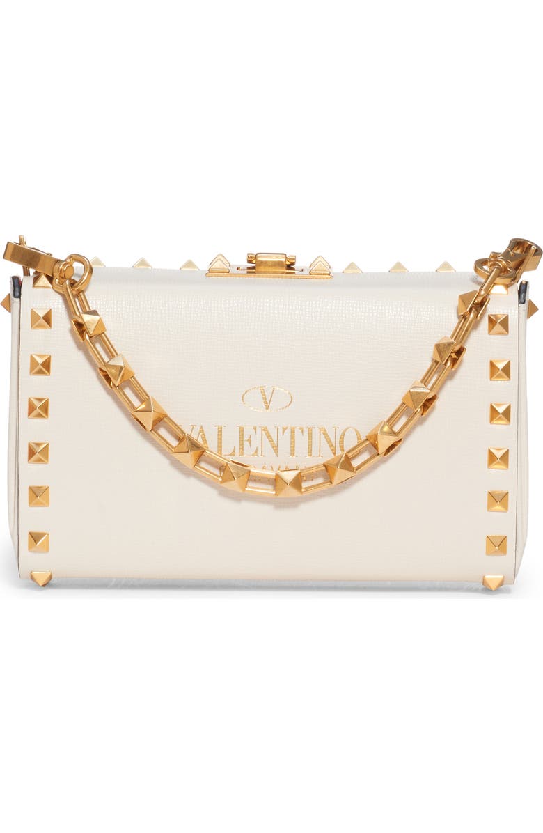 Valentino Garavani Alcove Rockstud Leather Convertible Clutch, Alternate, color,