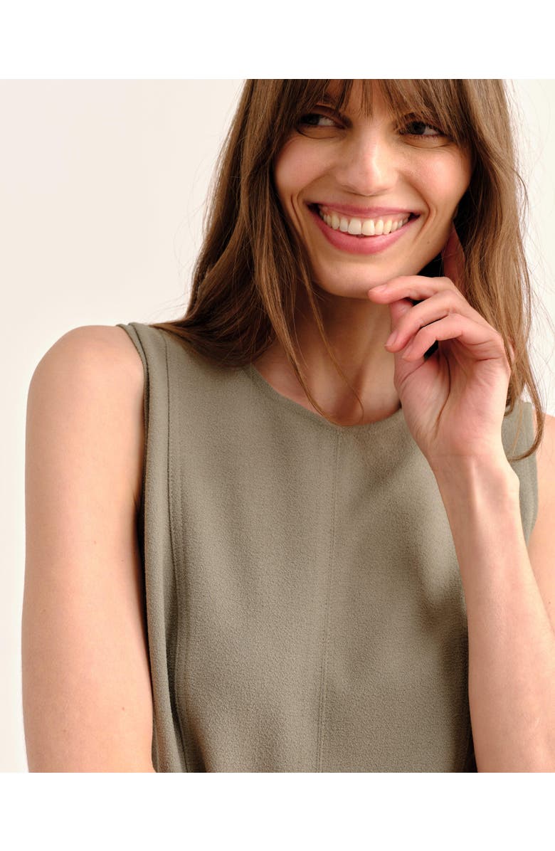 Cartolina Rain Pebbled Crepe Midi Dress, Alternate, color, Moss