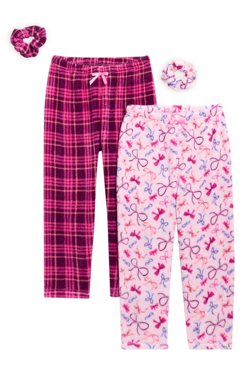 Kids' 2-Pack Fleece Pajama Pants & Scrunchies Set