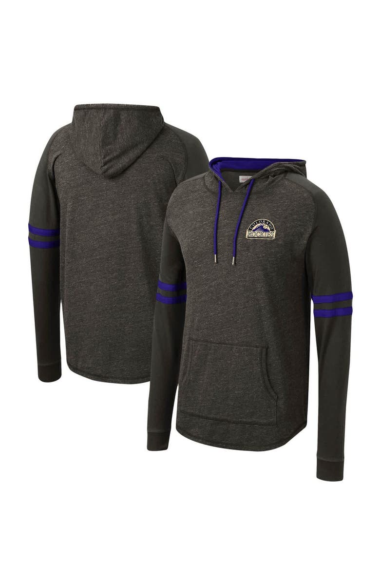 Mitchell & Ness Men's Mitchell & Ness Black Colorado Rockies Logo Lightweight Raglan Pullover Hoodie, Main, color, Black