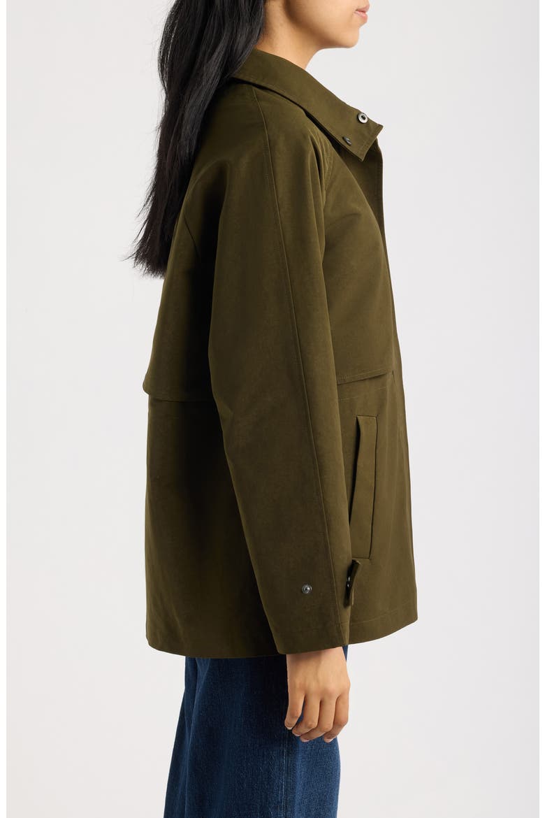 Stand Collar Raincoat, Alternate, color, OLIVE
