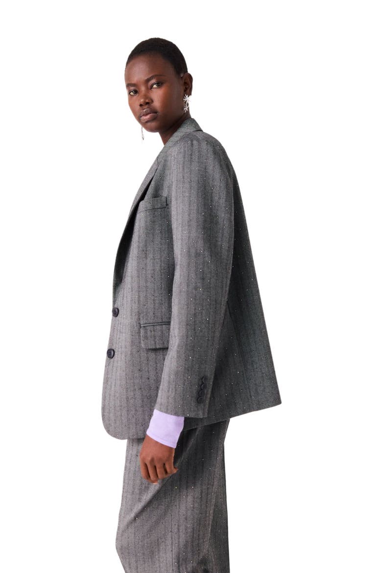 Rhinestone suit jacket, Alternate, color, Grey