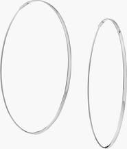 LANA 14K Gold Large Flat Magic Hoop Earrings