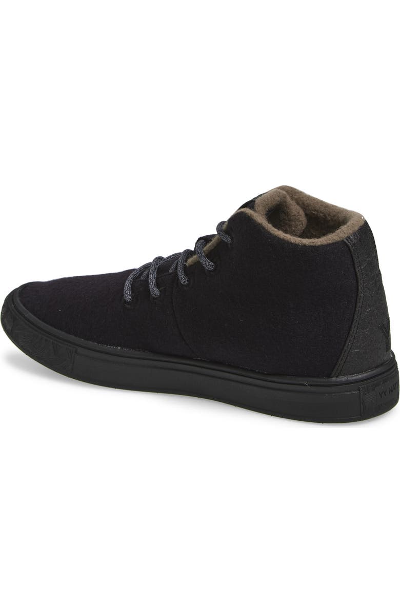 YY Nation Alto Water Resistant Wool Blend High Top Sneaker, Alternate, color, Black / Black