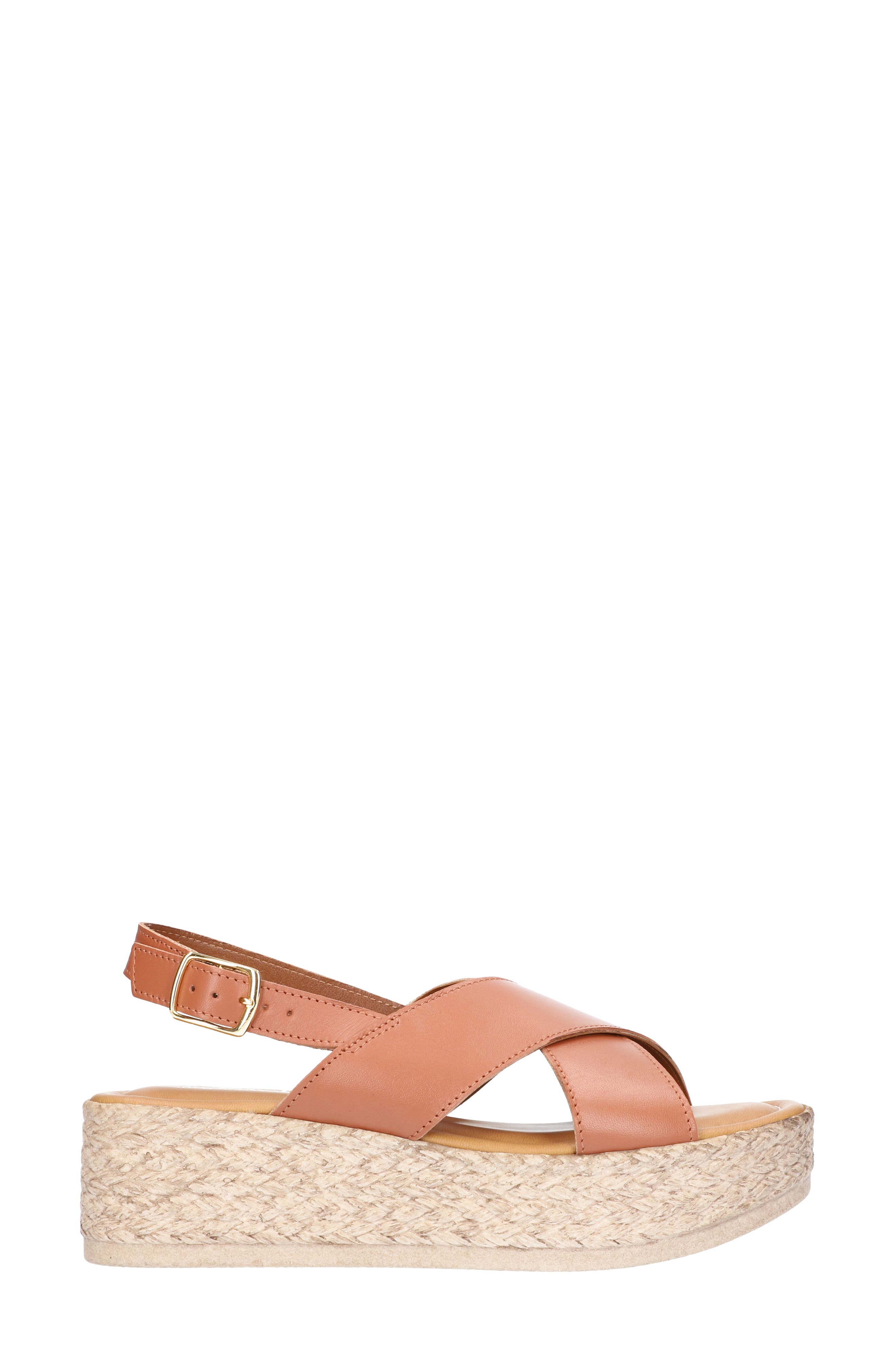 Mar Platform Sandal, Alternate, color, TAN LEATHER