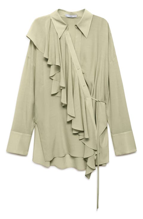 Bruna Ruffle Button-Up Shirt