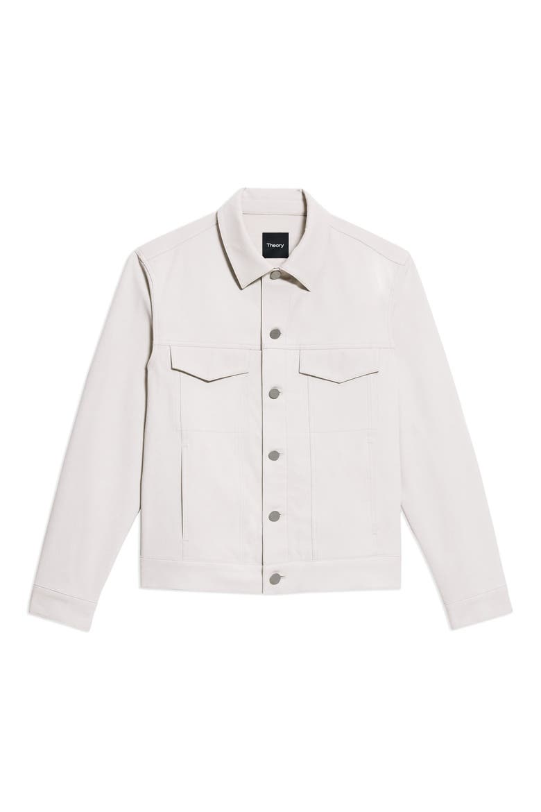 River Trucker in Neoteric Twill Jacket, Alternate, color, SILVER CLOUD - UQA