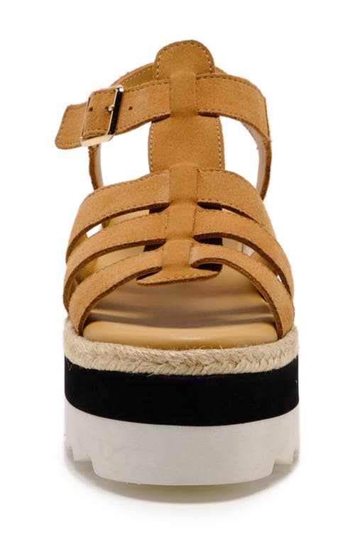 Free People Mykonos Platform Wedge Fisherman Sandal In Vachetta Suede