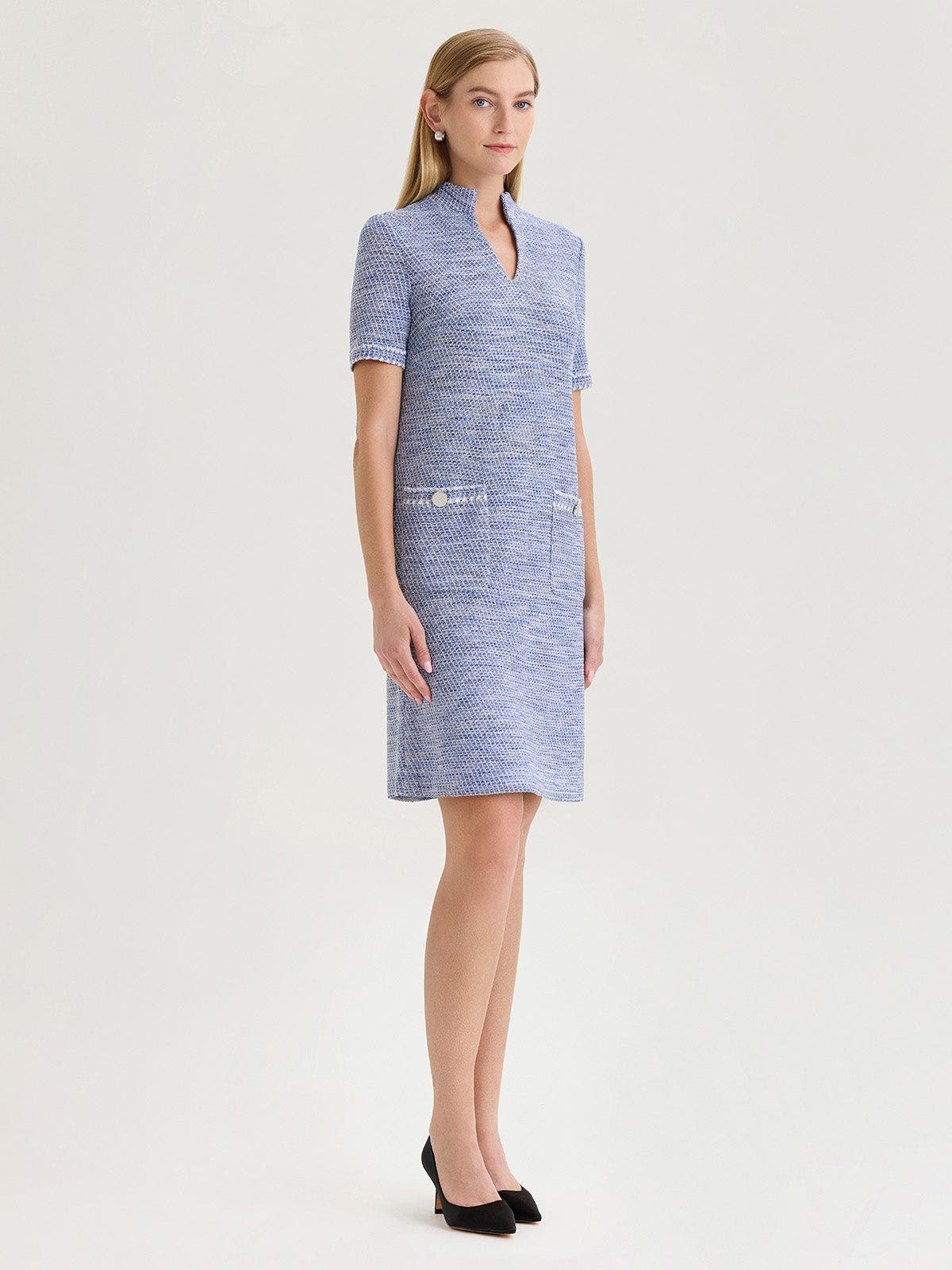 Melange Tweed Knit Shift Dress - image 2