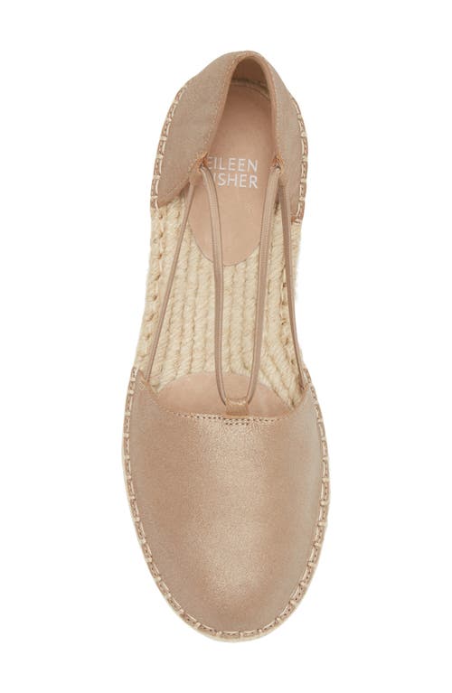 Eileen Fisher Lee Metallic Suede Ballerina Espadrilles In Platinum