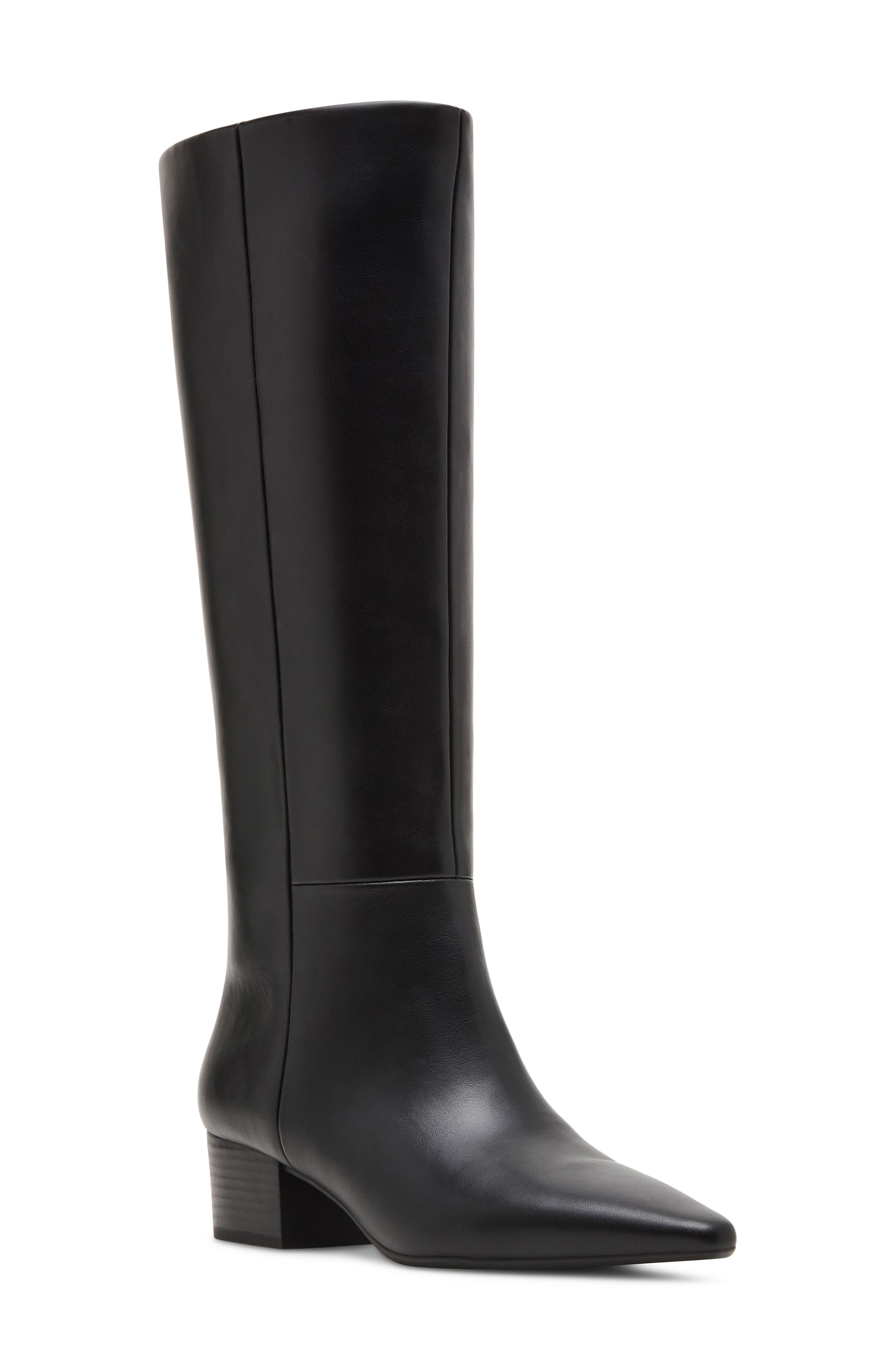 Enchanted Faux Leather Pointed Toe Boot, Main, color, BLACK PARIS