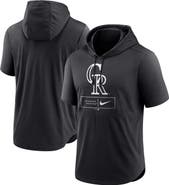 Nike Men's Nike Black Colorado Rockies Logo Lockup Performance Short-Sleeved Pullover Hoodie
