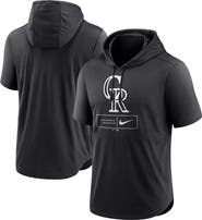 Nike Men's Nike Black Colorado Rockies Logo Lockup Performance Short-Sleeved Pullover Hoodie