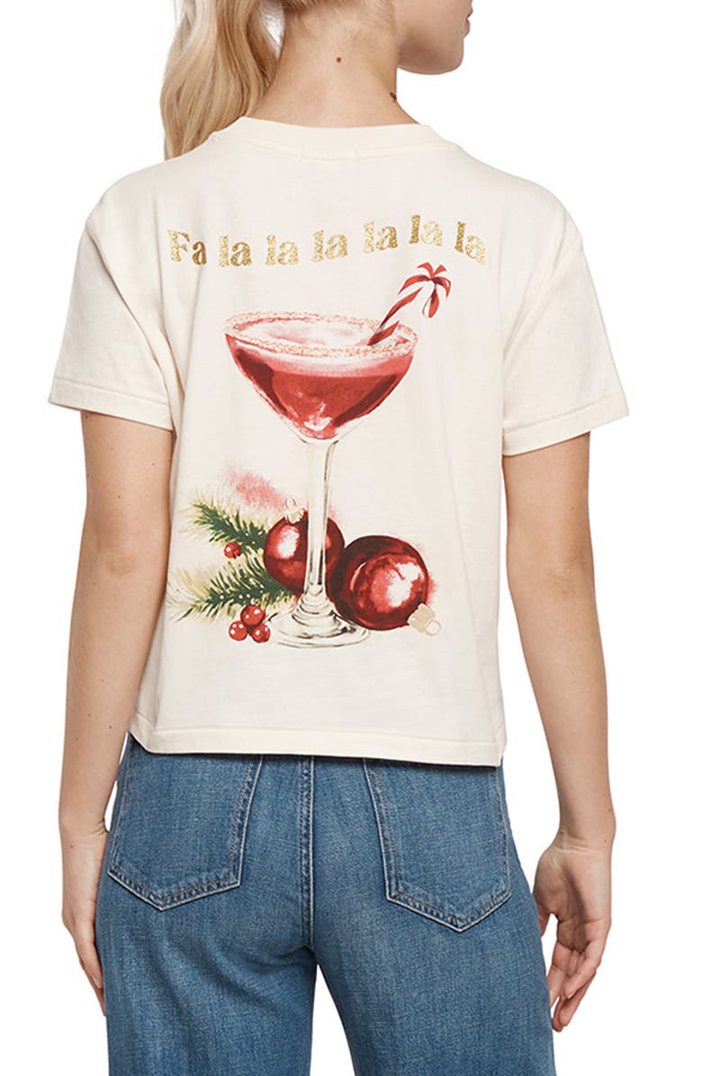 Wildfox Jaime Tis the Season T-Shirt, Alternate, color, Eggnog