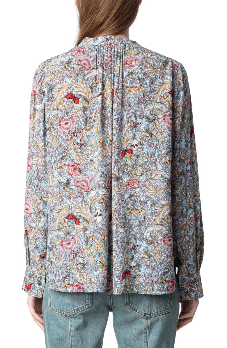 Zadig & Voltaire Tink British Flowers Popover Shirt, Alternate, color, 