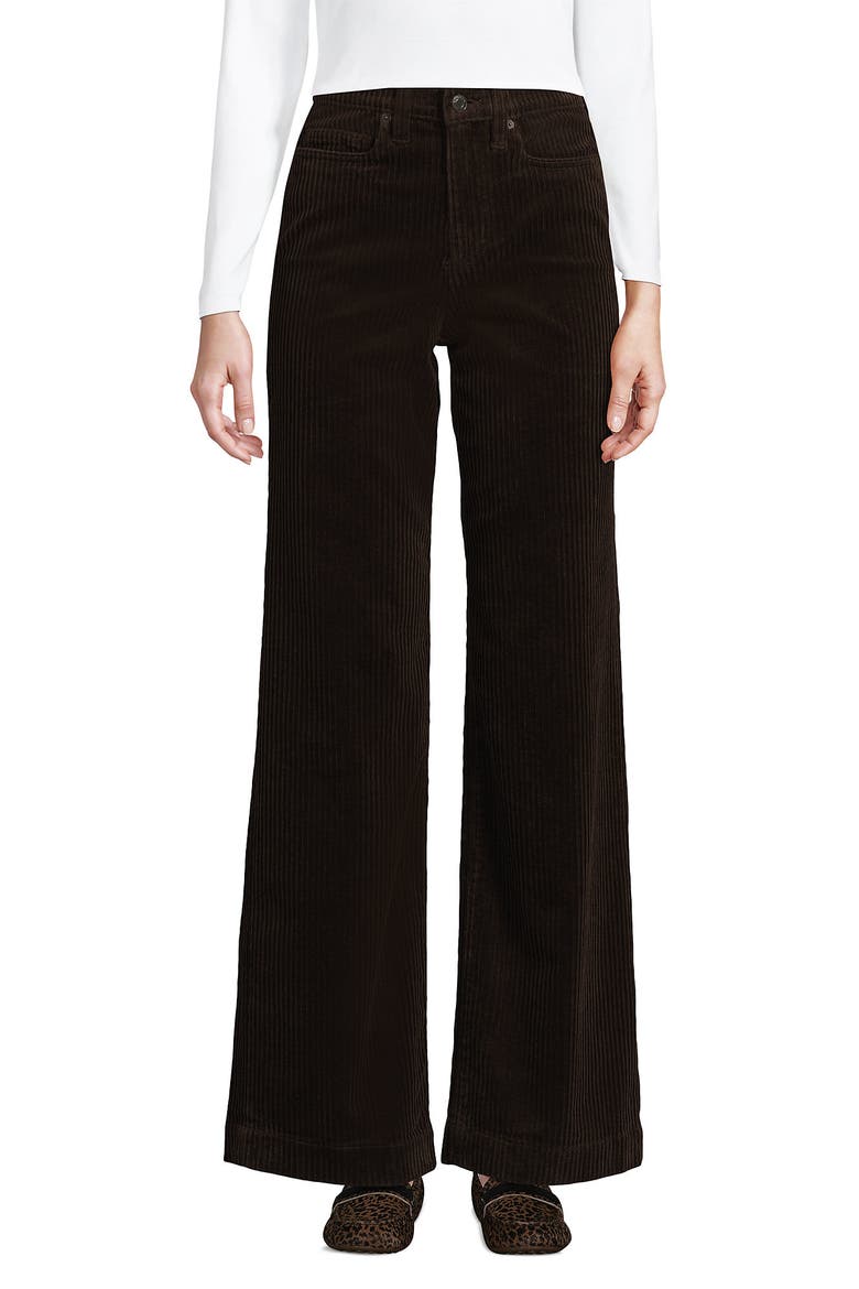 Petite High Rise Wide Leg Corduroy Pants, Alternate, color, Rich Coffee