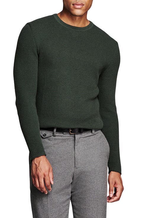Martin Mini Waffle Crewneck Cotton & Cashmere Sweater