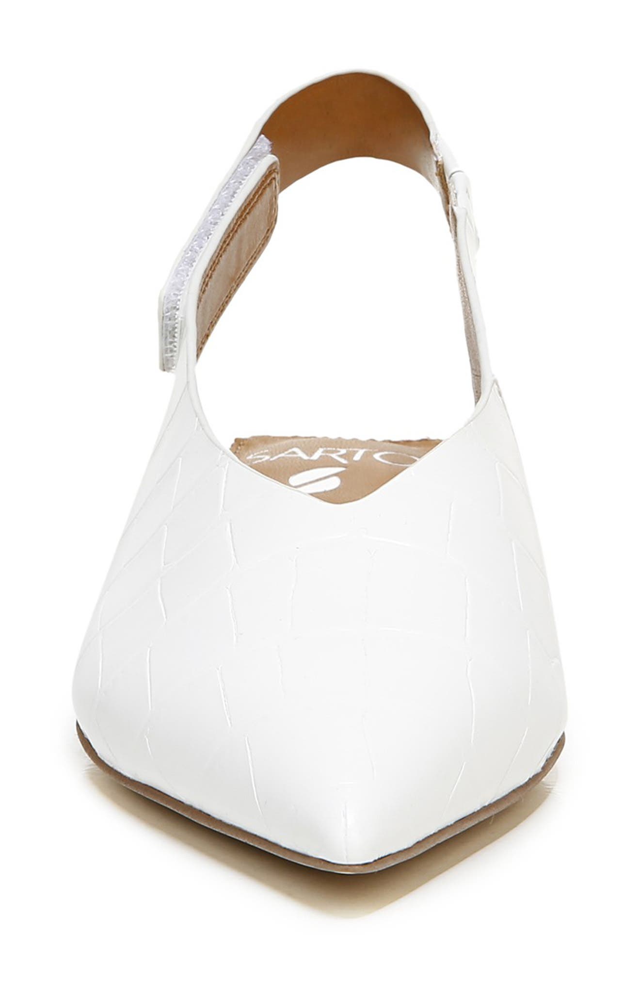 Grayson Slingback Flat, Alternate, color, WHITE LEATHER