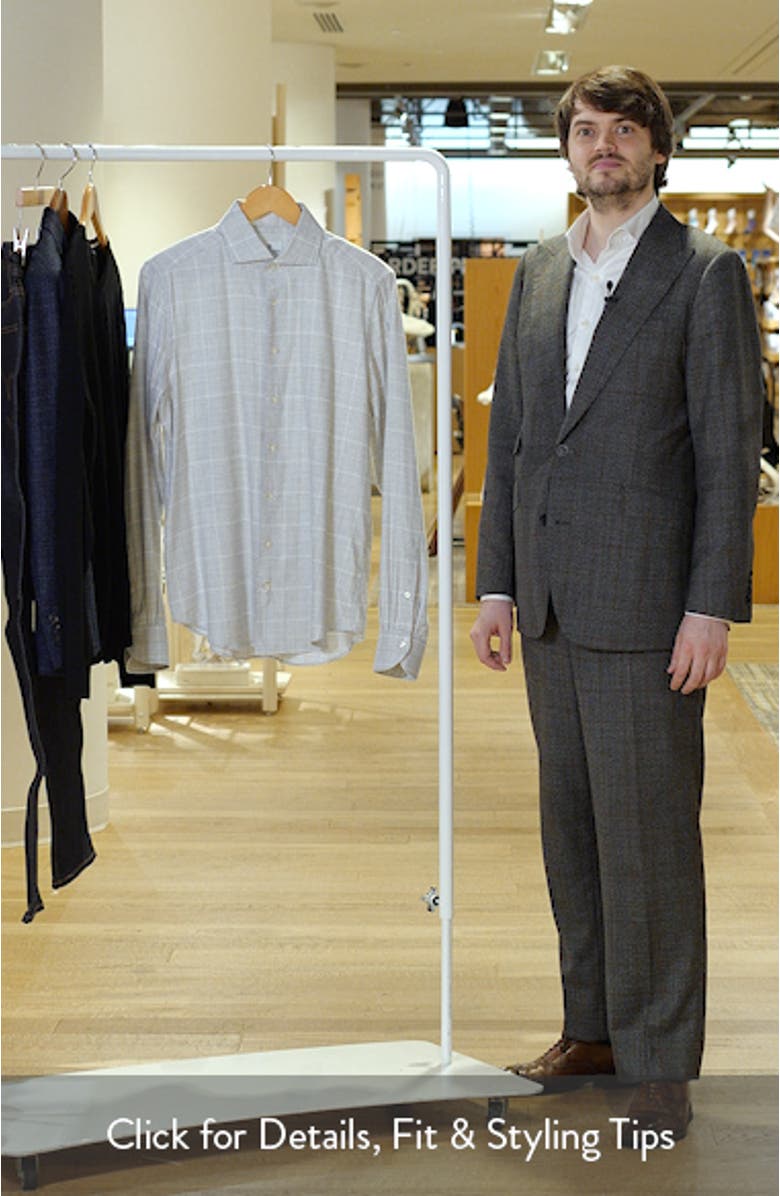 Modern Fit Glen Check Brushed Cotton & Lyocell Dress Shirt, sales video thumbnail