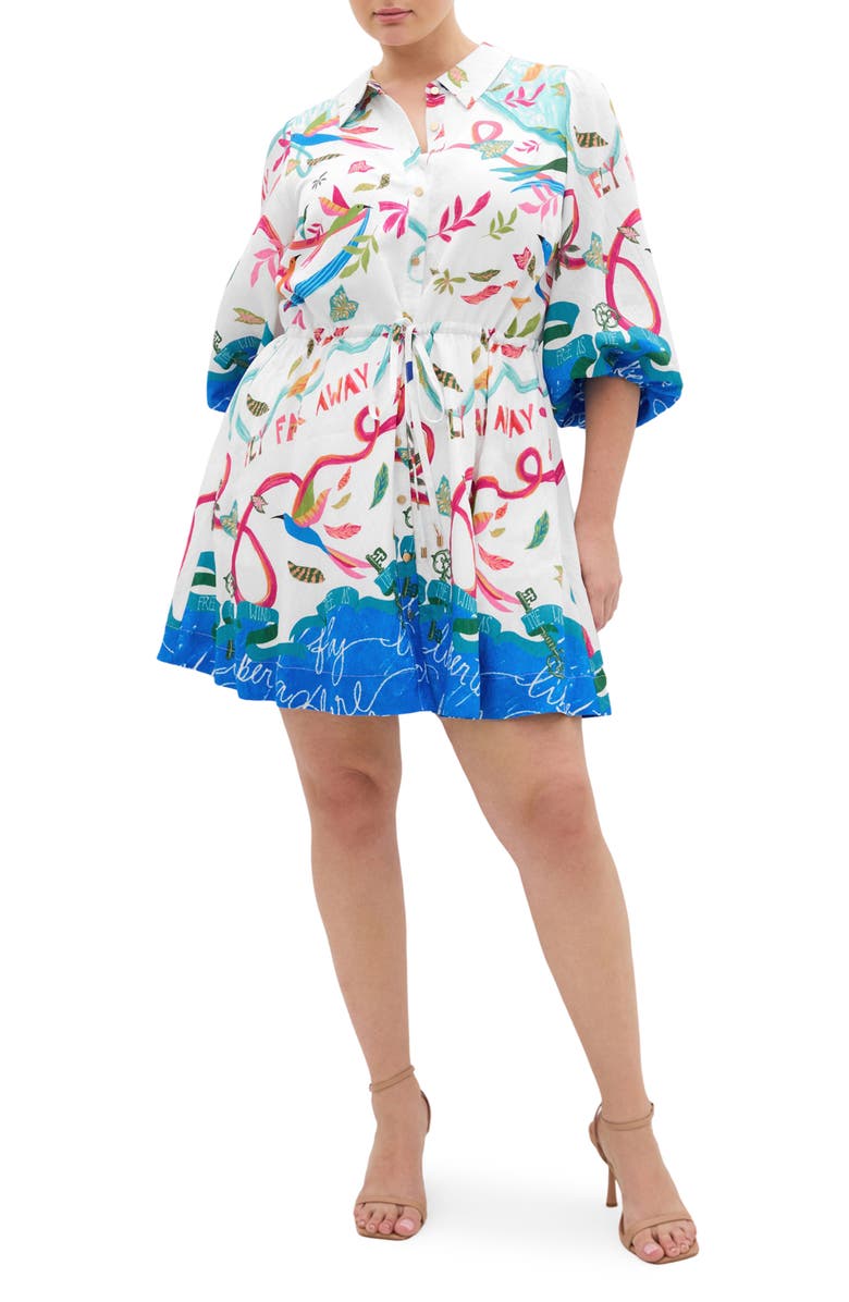 City Chic Tahlia Allover Print Minidress, Main, color, 