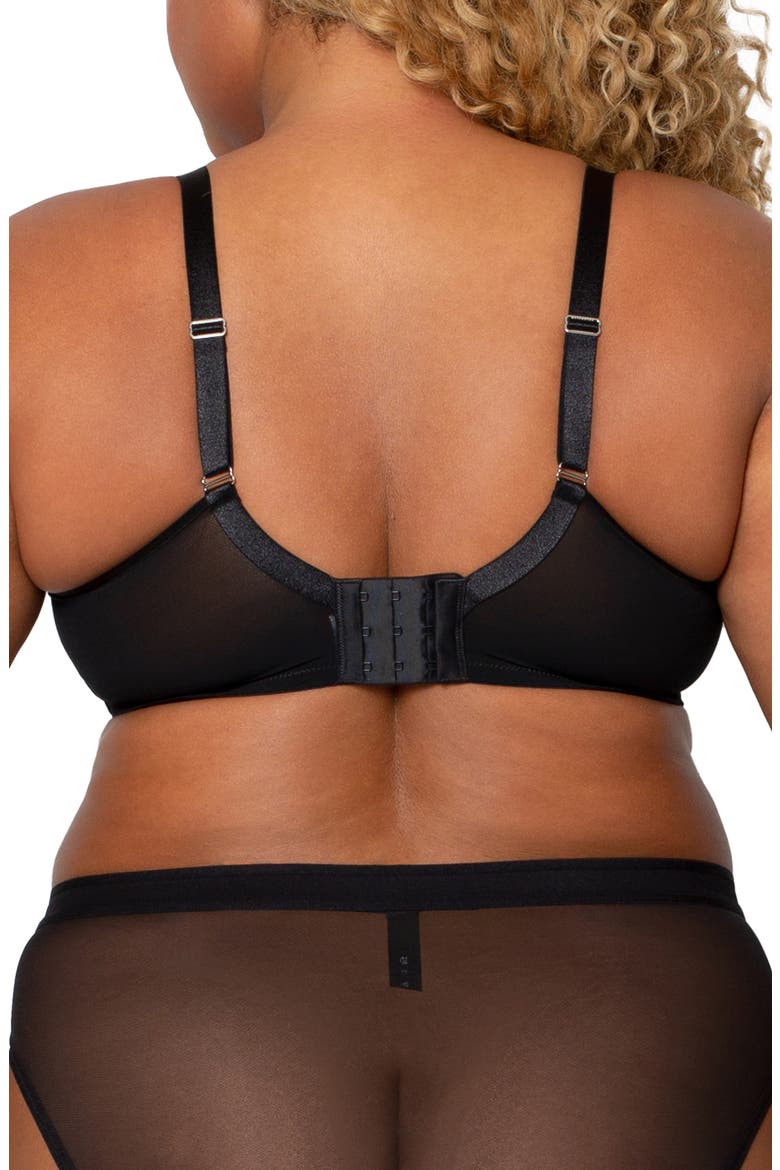 Sheer Mesh Underwire Unlined Bra, Alternate, color, BLACK