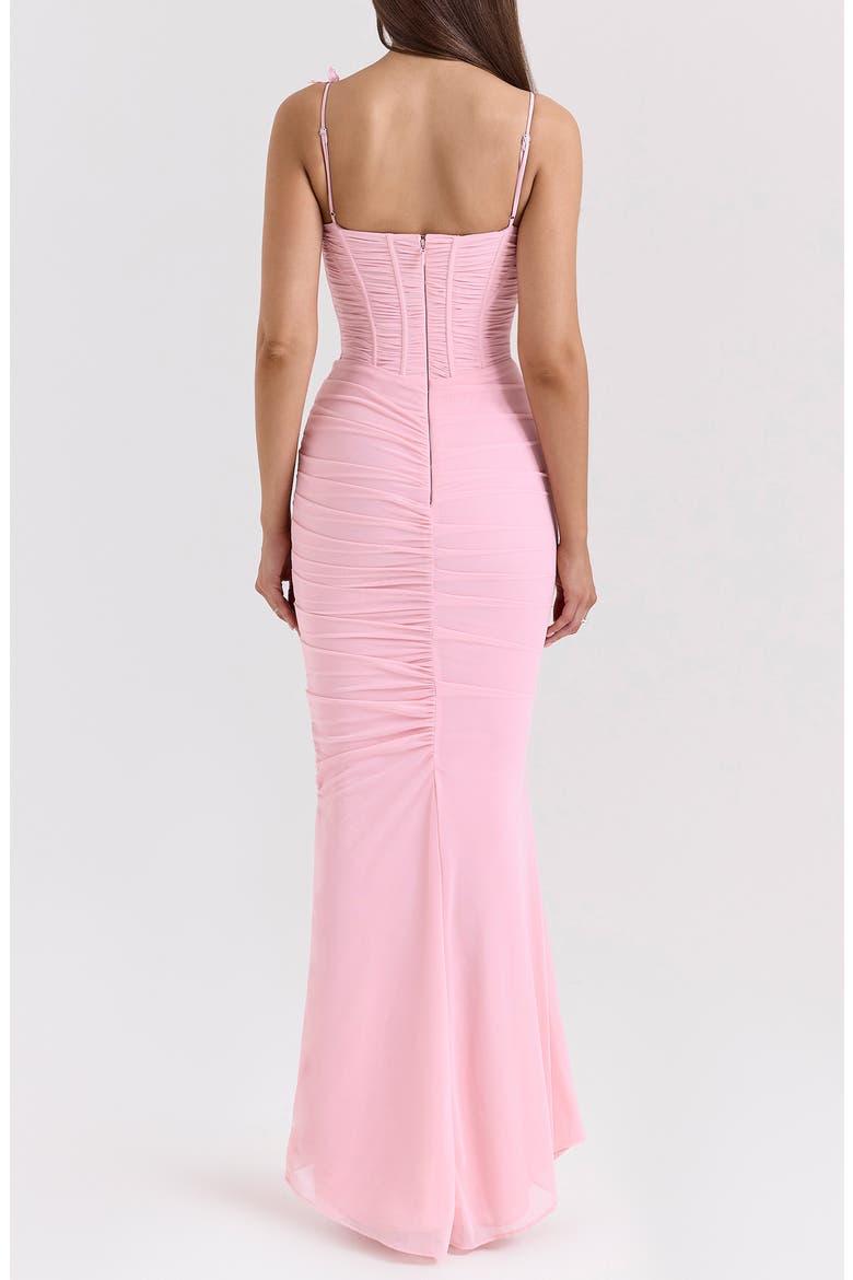 Romola Appliqué Maxi Cocktail Dress, Alternate, color, TICKLED PINK