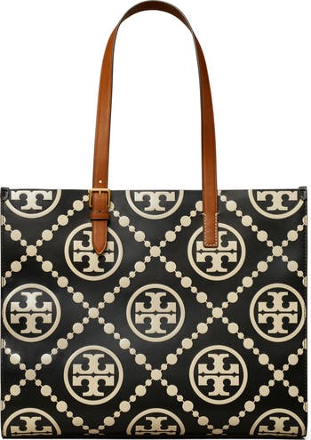 トートバッグ [ToryBurch]T MONOGRAM CONTRAST EMBOSSED SMALL TOTE BAG T Monogram Contrast Embossed Small East-West Tote: Women's