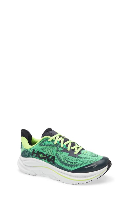 Hoka Kids' Clifton 10 Running Sneaker In Green