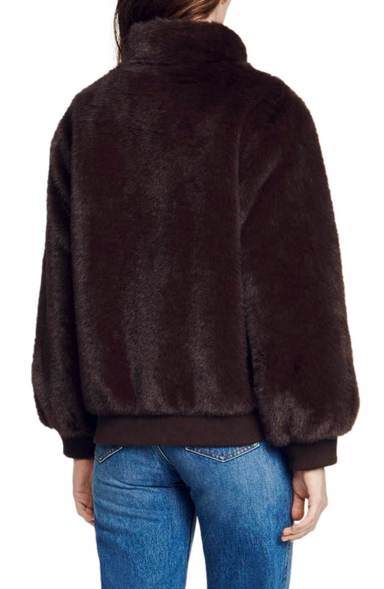 SANDRO Babel Faux Fur Jacket, Alternate, color, 