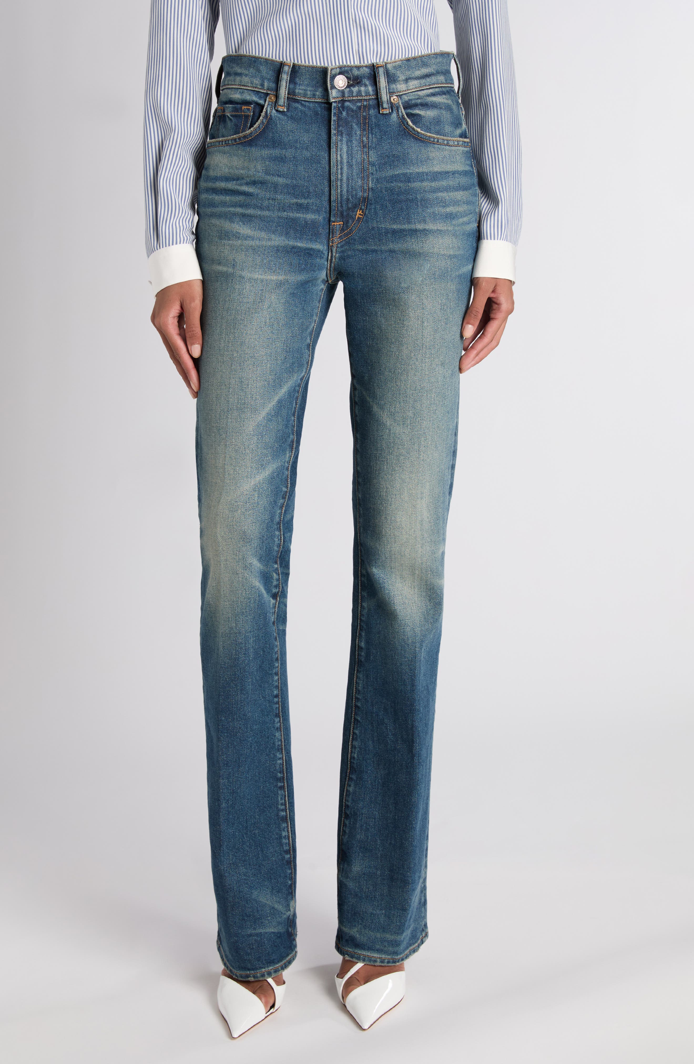 Stonewashed Bootcut Jeans
