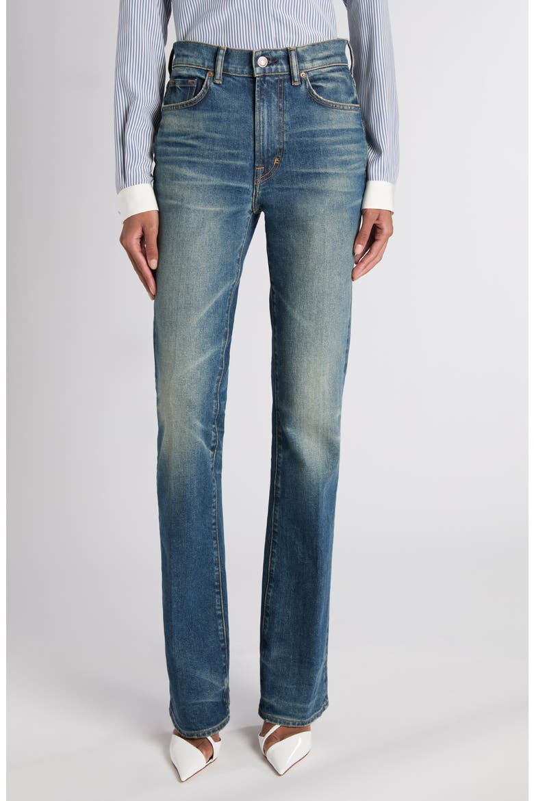 Stonewashed Bootcut Jeans, Main, color, INDIGO