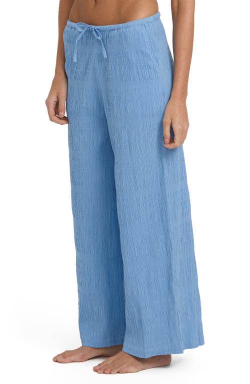 Billabong Laura Cotton Drawstring Waist Pants In Blue