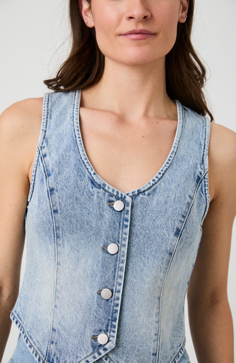 French Connection Denim Vest, Alternate, color, Light Wash