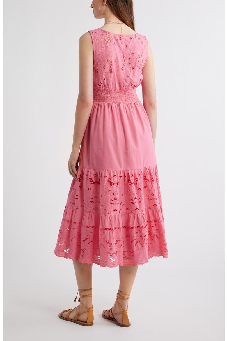 Lace Detail Sleeveless Cotton Dress, Alternate, color, PINK LEMONADE