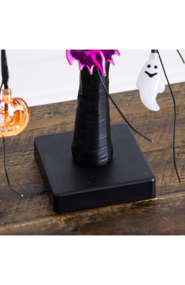 NEARLY NATURAL 2-Ft Pre-Lit Artificial Halloween Eyeballs, Ghosts, Bats 
Pumpkins 24 LED Lighted Ornament Tree, Alternate, color, Black