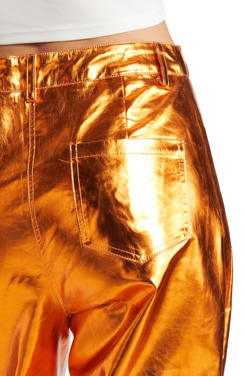 Amy Lynn Shiny Straight Leg Pants, Alternate, color, Bronze
