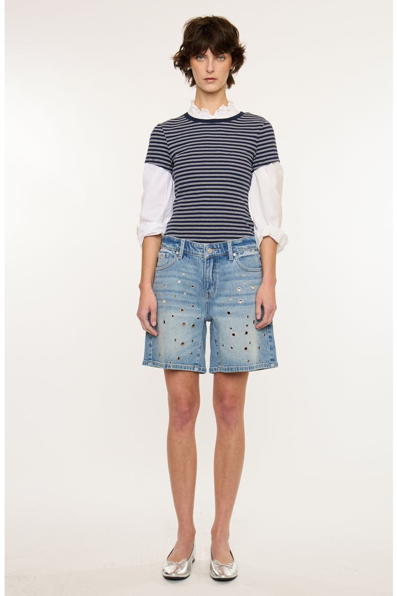 Jay 90s Low Rise Boy Shorts, Alternate, color, Medium Wash