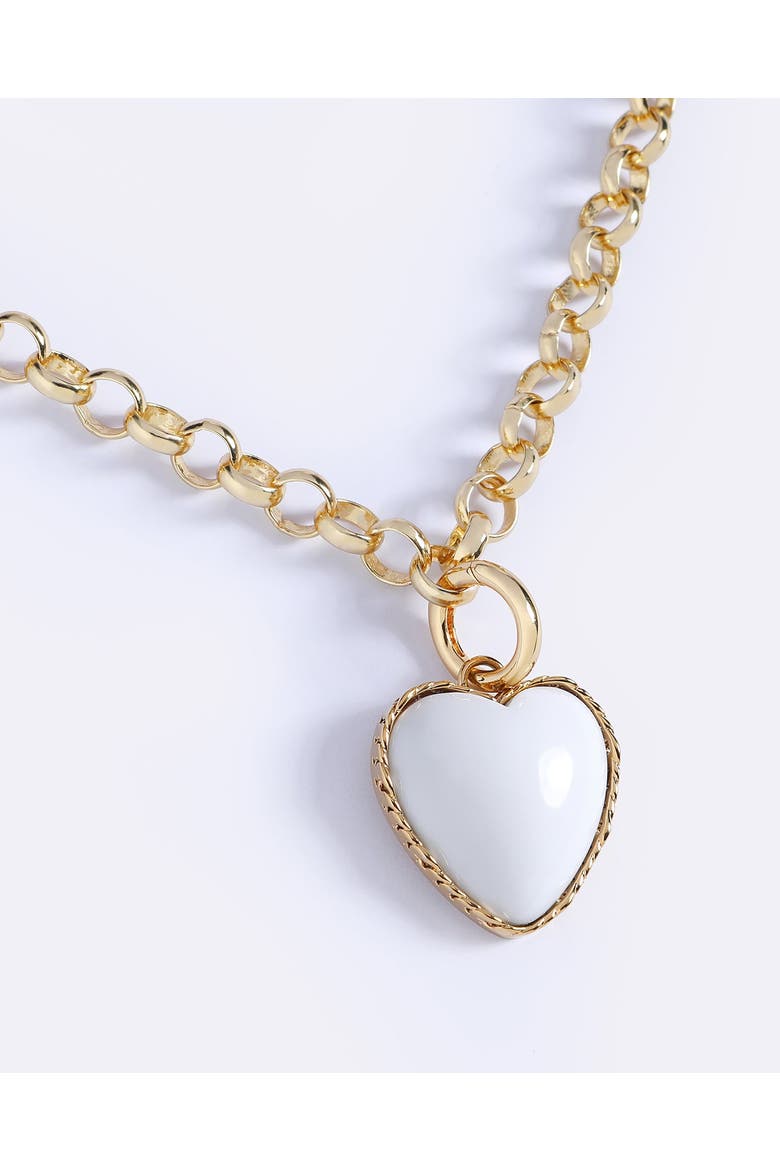 Hot Hearts Necklace, Main, color, White Glo