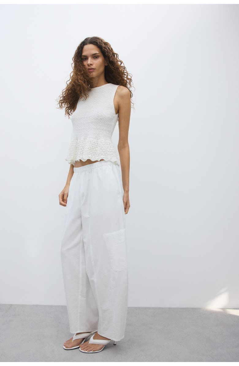 H&M Balloon-leg cargo pants, Alternate, color, Ivory