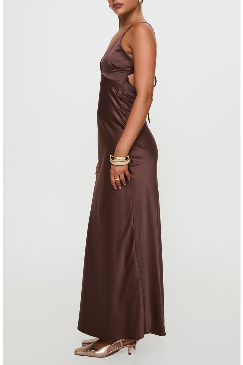 Angels Only Satin Gown, Alternate, color, CHOCOLATE