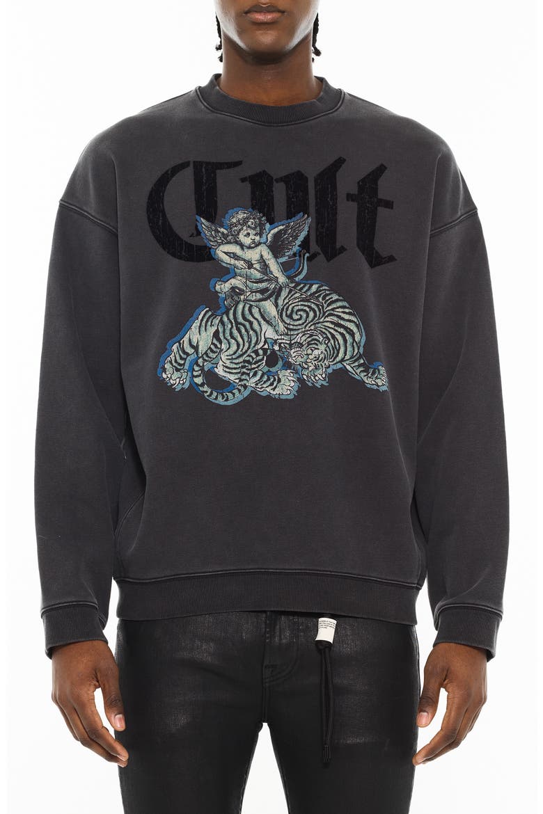 Graphic Crewneck Sweatshirt, Main, color, VINTAGE CHARCOAL