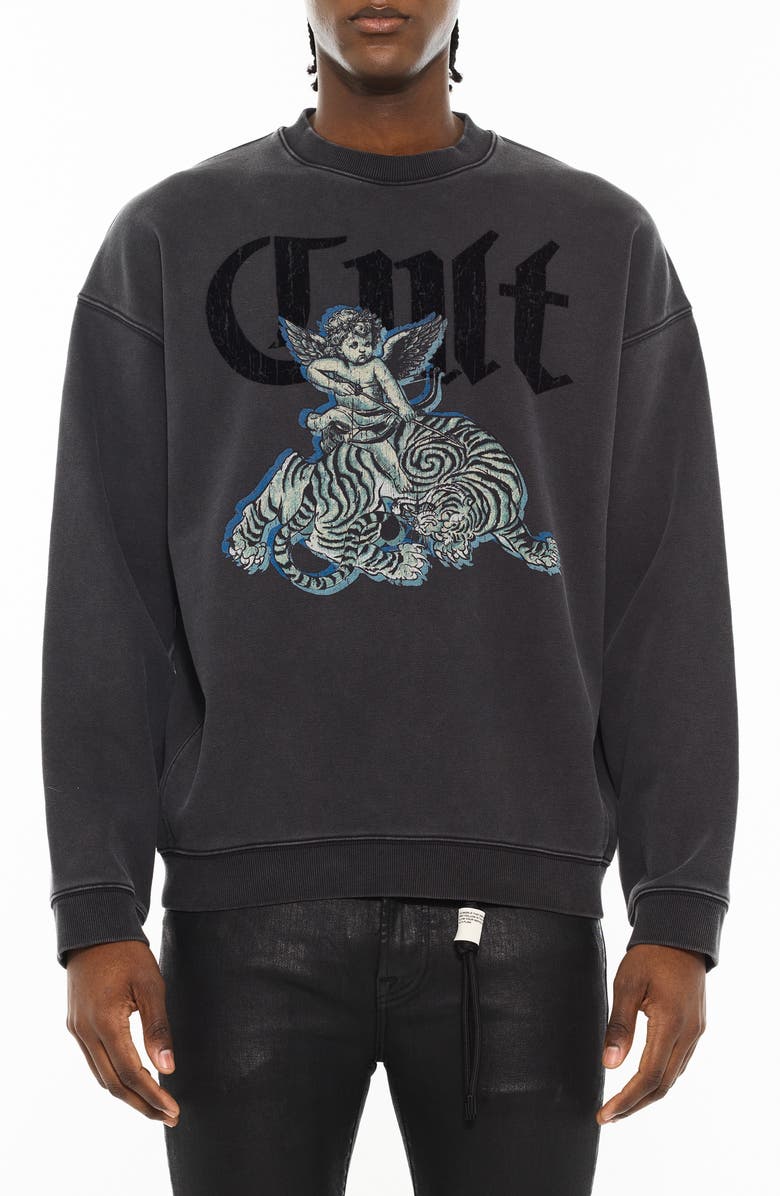 Cult of Individuality Graphic Crewneck Sweatshirt, Main, color, Vintage Charcoal