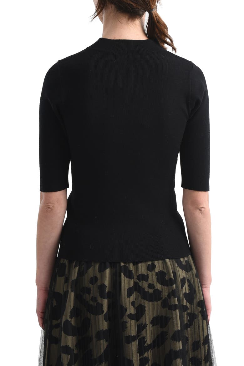 Mock Neck Knit Top, Alternate, color, BLACK
