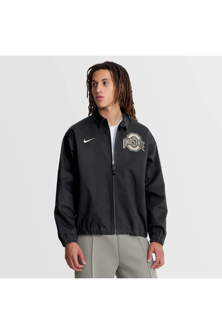 Men's Nike Black Ohio State Buckeyes Local Full-Zip Twill Jacket, Main, color, Black