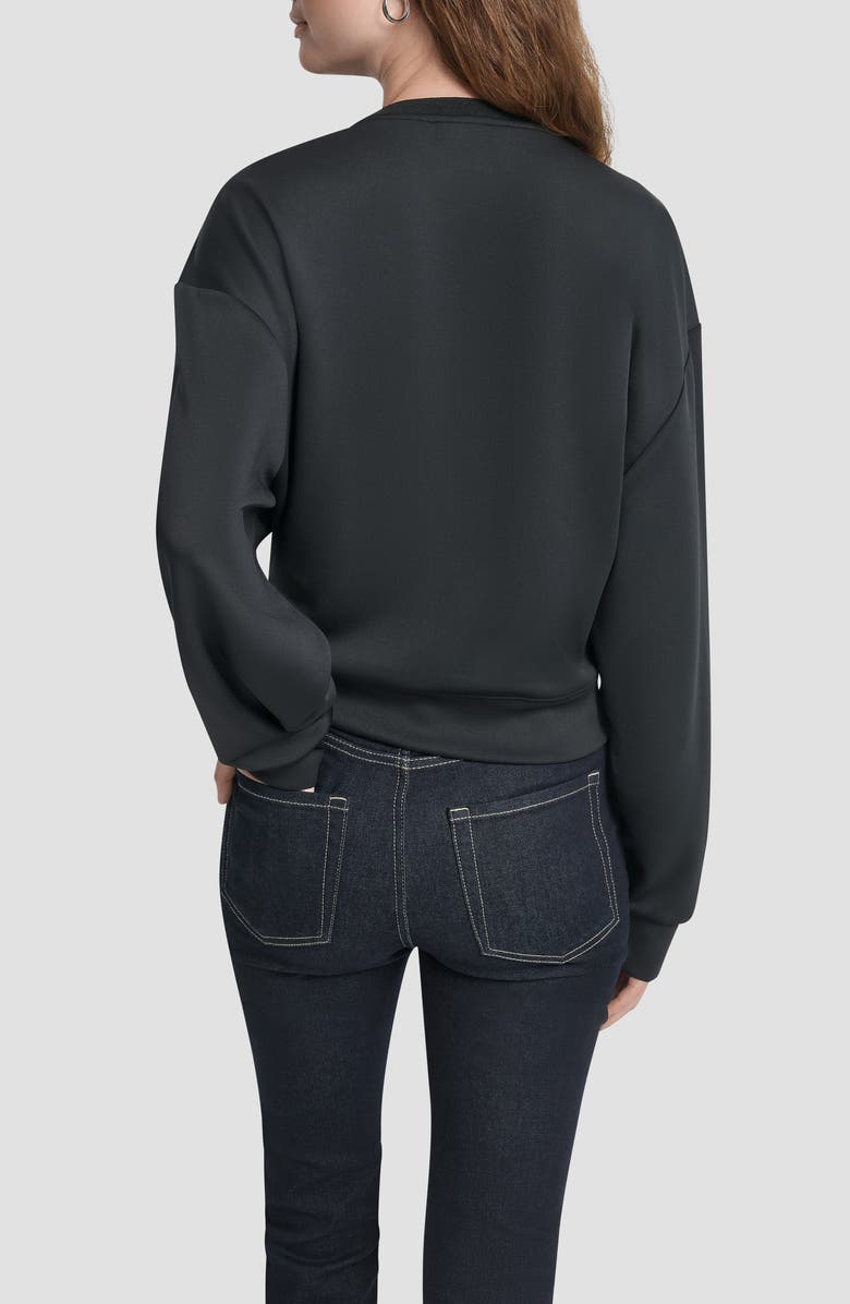 DKNY Embellished Logo Scuba Sweatshirt, Alternate, color, Black